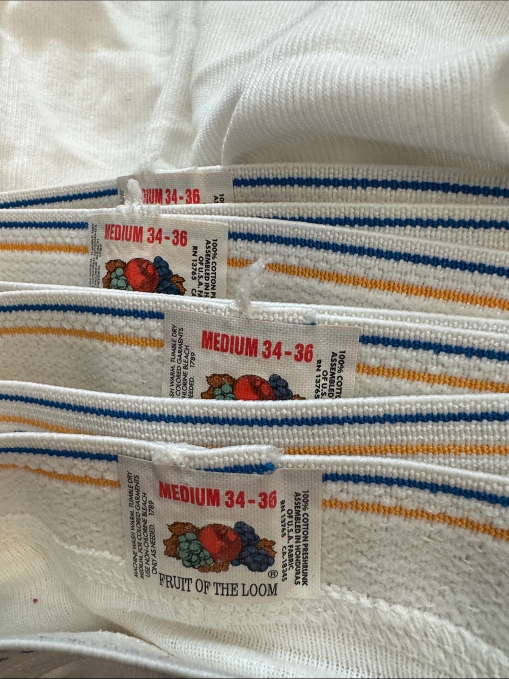 NOS Vintage Fruit of the Loom White Tighty Whitie Underwear sz m 34-36 4 pairs